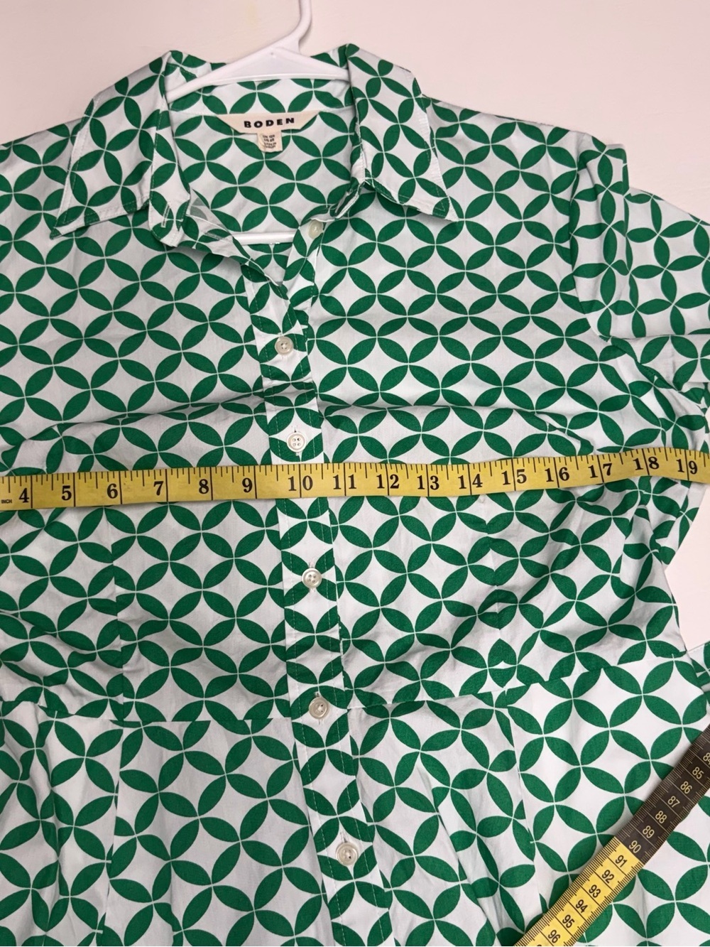 Boden Green Geometric  Shirt Dress size 8R - Picture 6 of 14